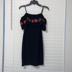 Papaya Rose Off the shoulder mini dress